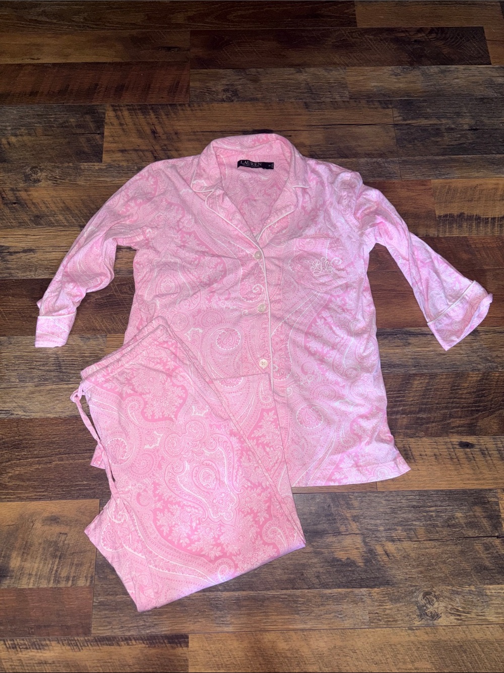 Lauren Ralph Lauren Pink Paisley Sleep Set Top